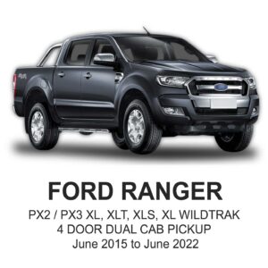 FORD Ranger POLYESTER Seat Cover JUN 2015 to JUN 2022 / FRONT & REAR SET