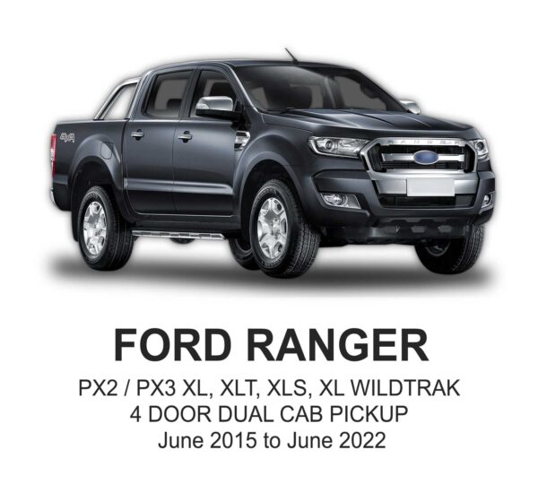 FORD Ranger POLYESTER Seat Cover JUN 2015 to JUN 2022 / FRONT & REAR SET