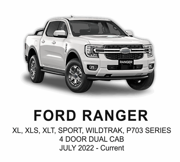 FORD Ranger POLYESTER Seat Cover JUL 2022 to Current / FRONT & REAR SET